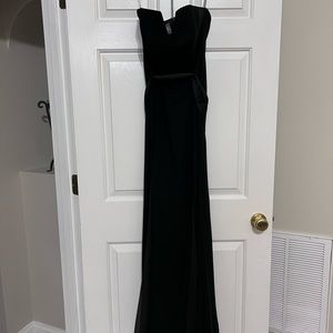 Black chiffon strapless dress